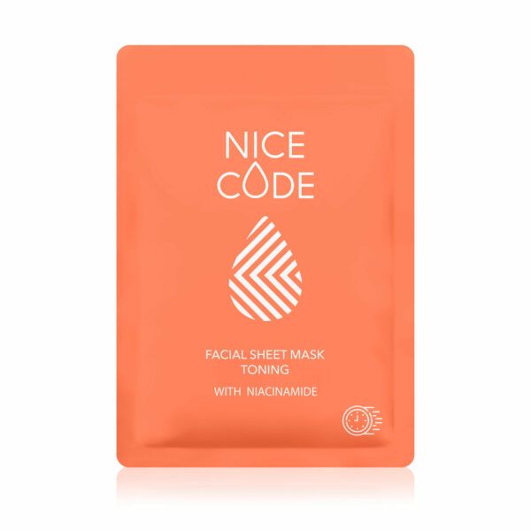 NICE CODE Tonizējoša sejas auduma maska ar niacīnamīdu 24 ml