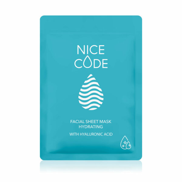 NICE CODE Mitrinoša sejas auduma maska ar hilauronskābi 24 ml