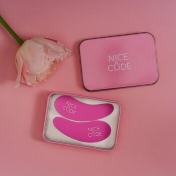 Vairākkārt lietojamie patči acīm Nice Code, rozā, futrālī, 2 gb.